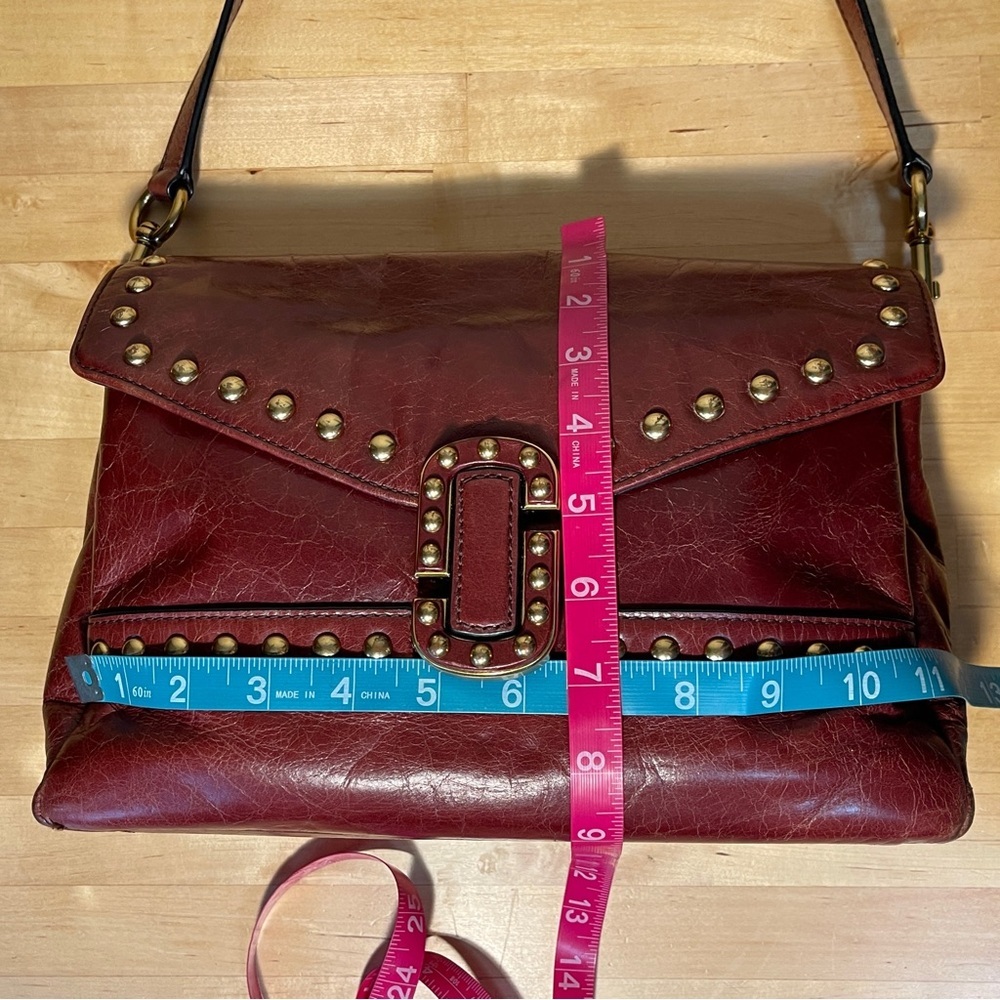 The Marc Jacobs Red Leather Studded Envelope Crossbody Bag - Picture 13 of 15